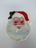 Vintage Ceramic Santa Claus Face Dish MCM Japan Christmas Candy Nut Tray 5"
