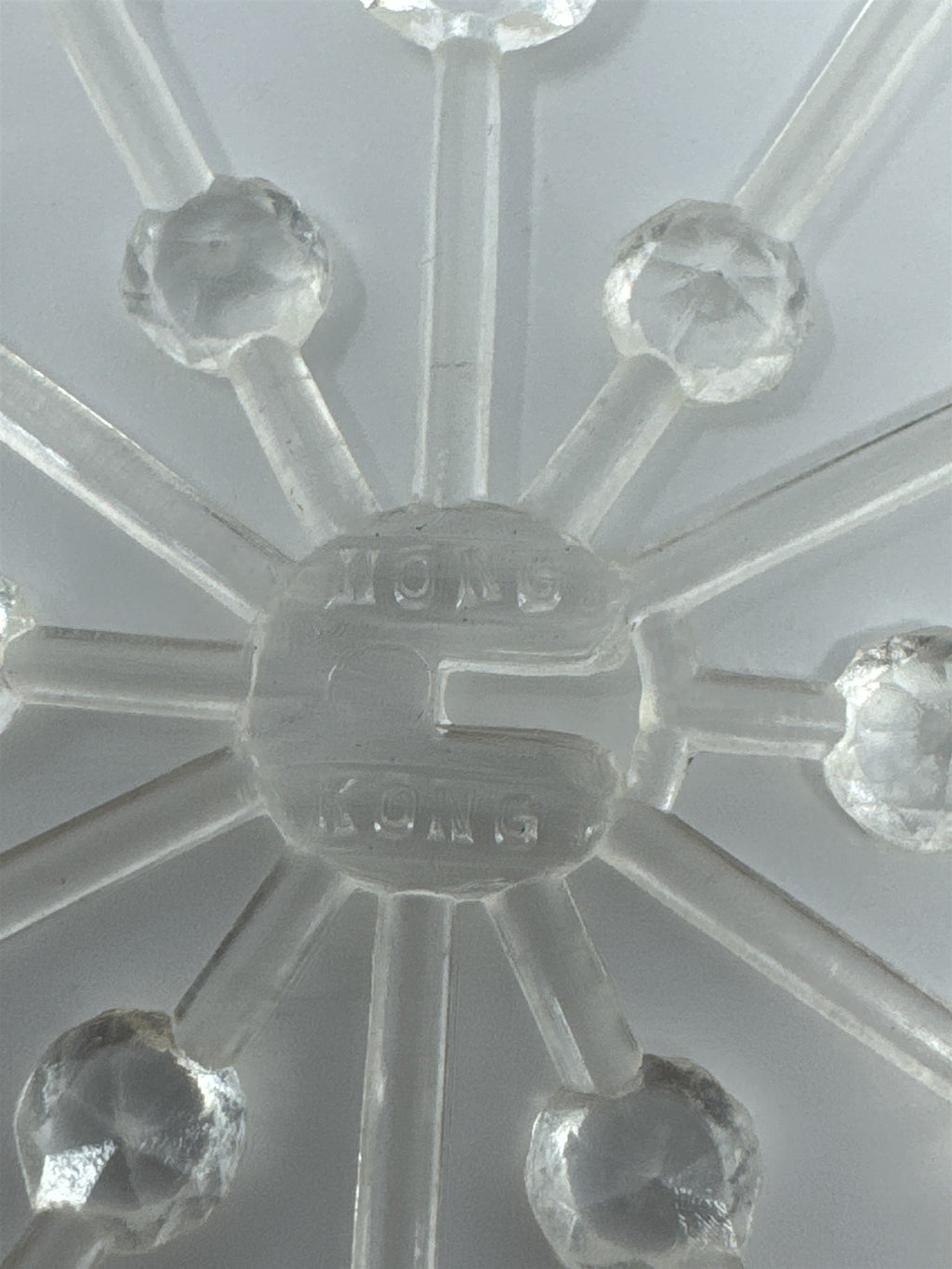 Vintage Plastic Snowflake Ornament Clear MCM Christmas Hong Kong Retro