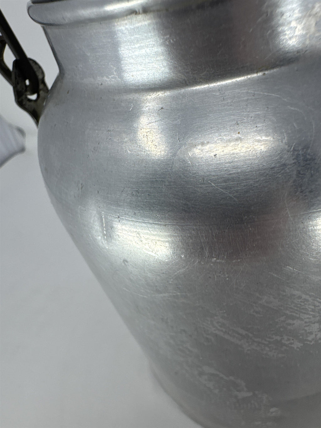 Vintage Comet Aluminum Milk Can Jug Small Pail Creamer Wire Handle Farmhouse