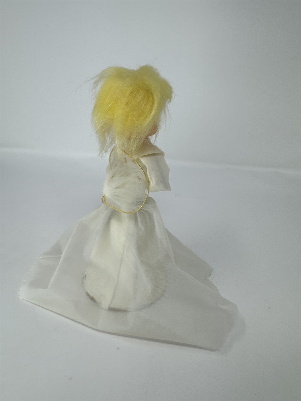 Vintage MCM Angel Tree Topper Tulle Gown Yellow Hair Japan Retro Christmas