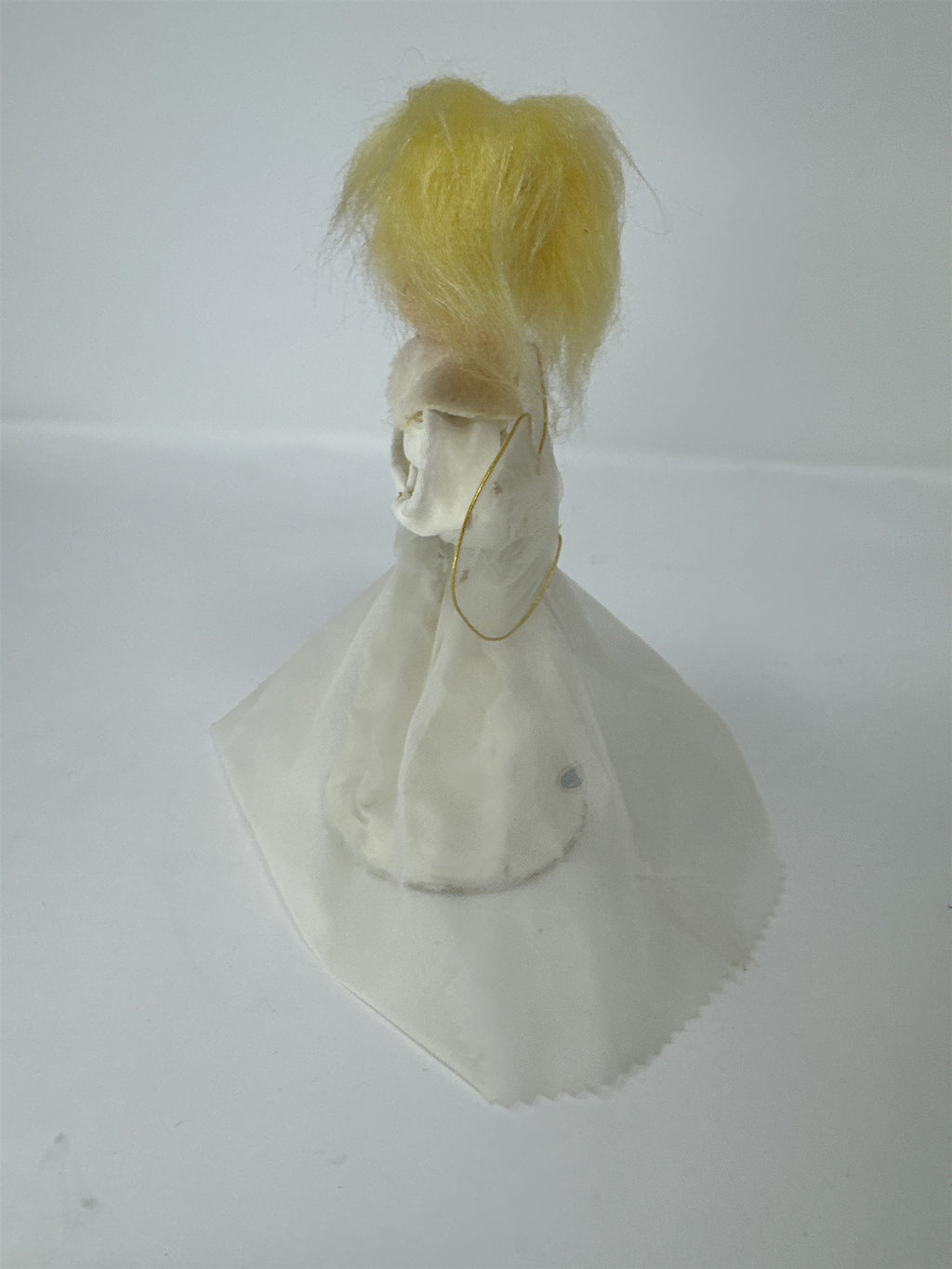 Vintage MCM Angel Tree Topper Tulle Gown Yellow Hair Japan Retro Christmas