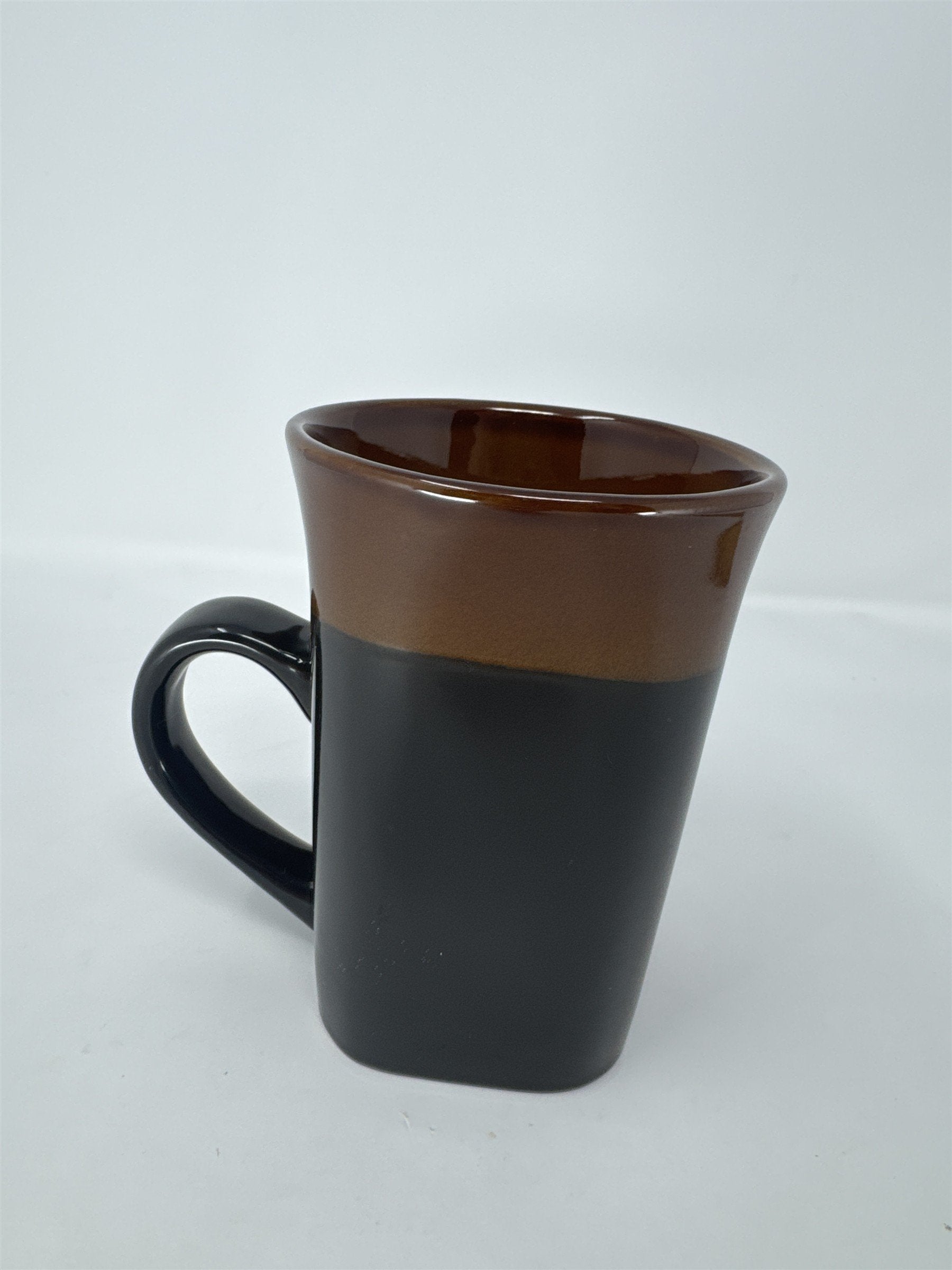 Royal Norfolk Brown and Black Two Tone Stoneware Coffee Mug Modern Tea Cup