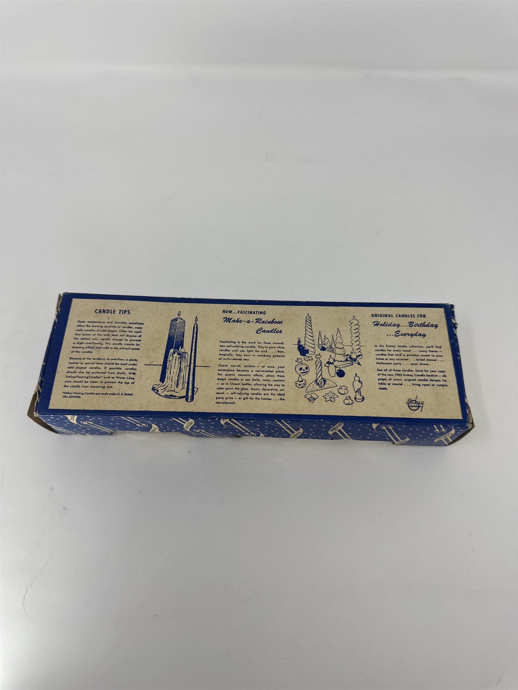 Vintage Emkay Candles Syracuse NY Twisted Peppermint Striped Tapers Boxed