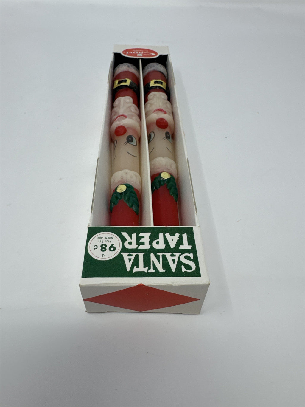 Vintage Capri Santa Taper Candles Set of 2 Christmas Handcrafted Japan Boxed