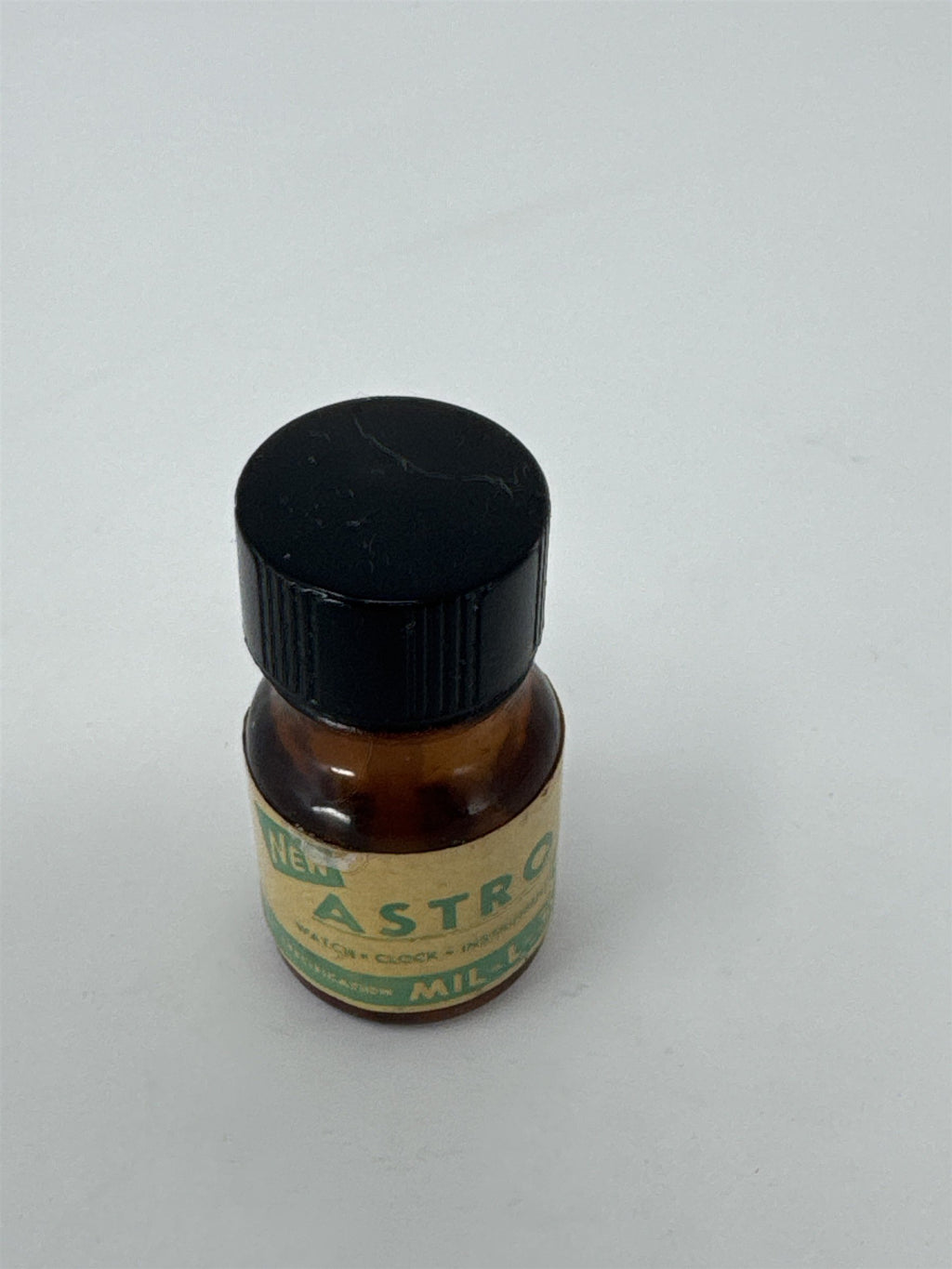 Vintage Astro Watch Clock Oil Amber Glass Bottle Empty Horology Tool MCM
