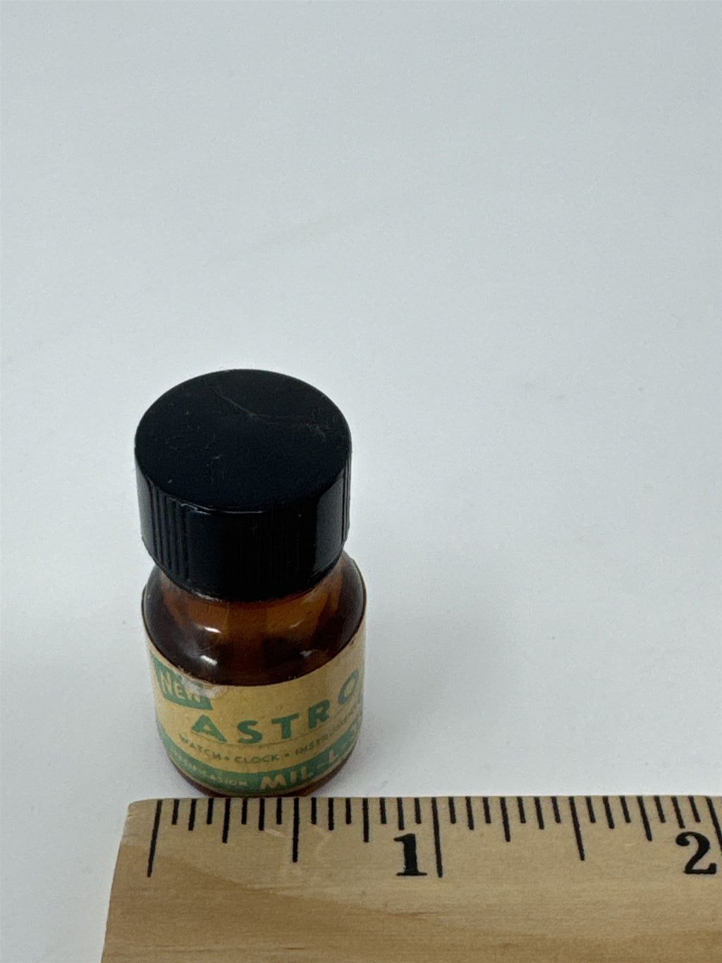 Vintage Astro Watch Clock Oil Amber Glass Bottle Empty Horology Tool MCM