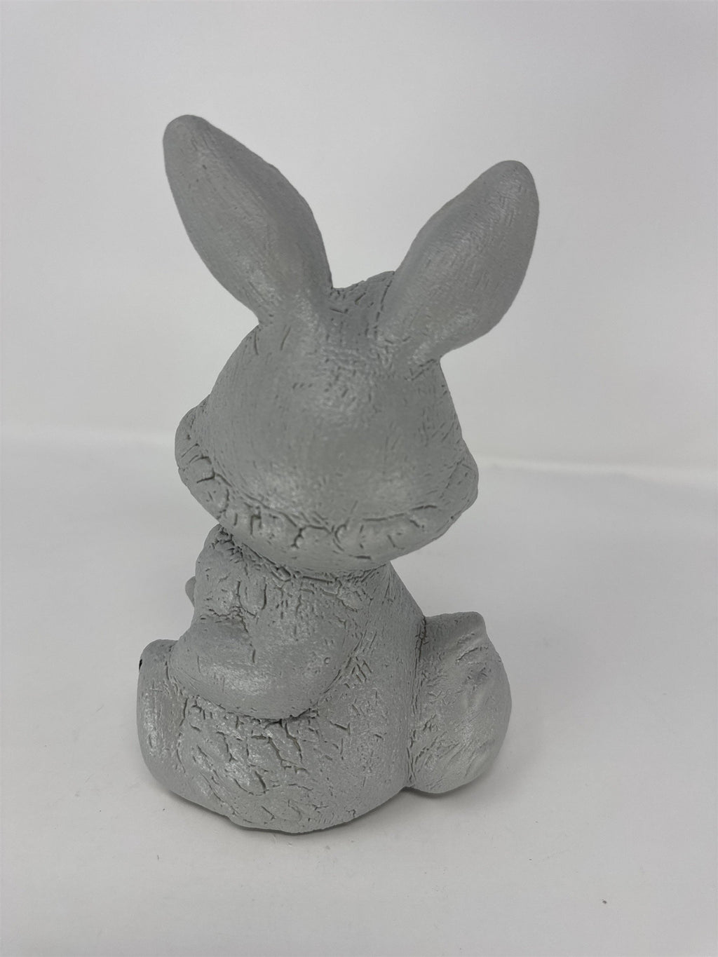 Vintage Anthropomorphic Bunny Figurine Big Eyes Ears Kitsch Retro Gray
