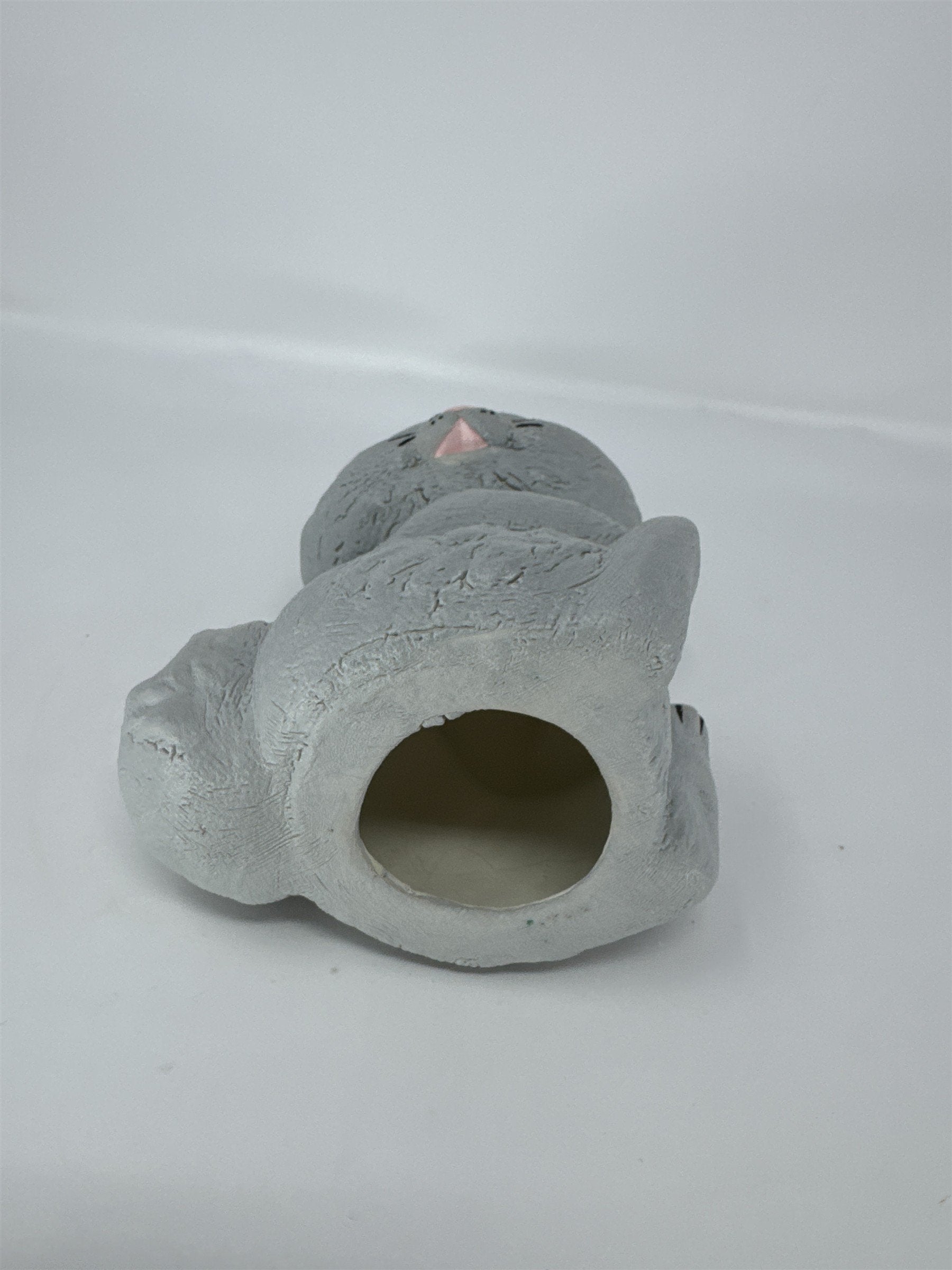 Vintage Anthropomorphic Bunny Figurine Big Eyes Ears Kitsch Retro Gray
