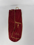 Vtg Seagram's 7 Crown Centennial Bag 1857-1957 100th Anniversary Red Gold Drawst