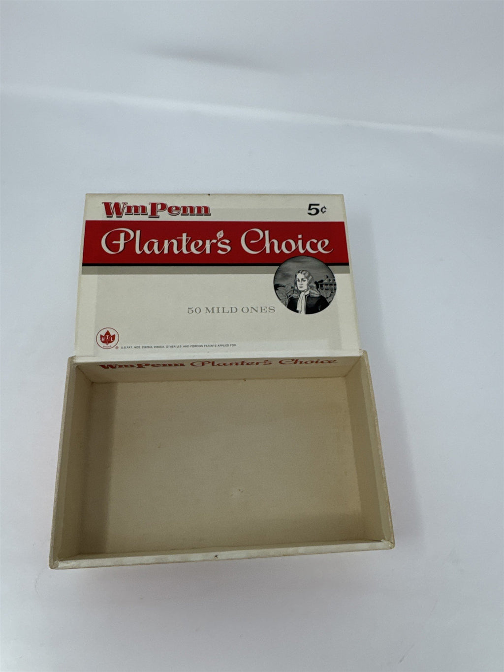 Vtg Wm Penn Planter's Choice Cigar Box William Penn 5 Cent Empty Cardboard MCM