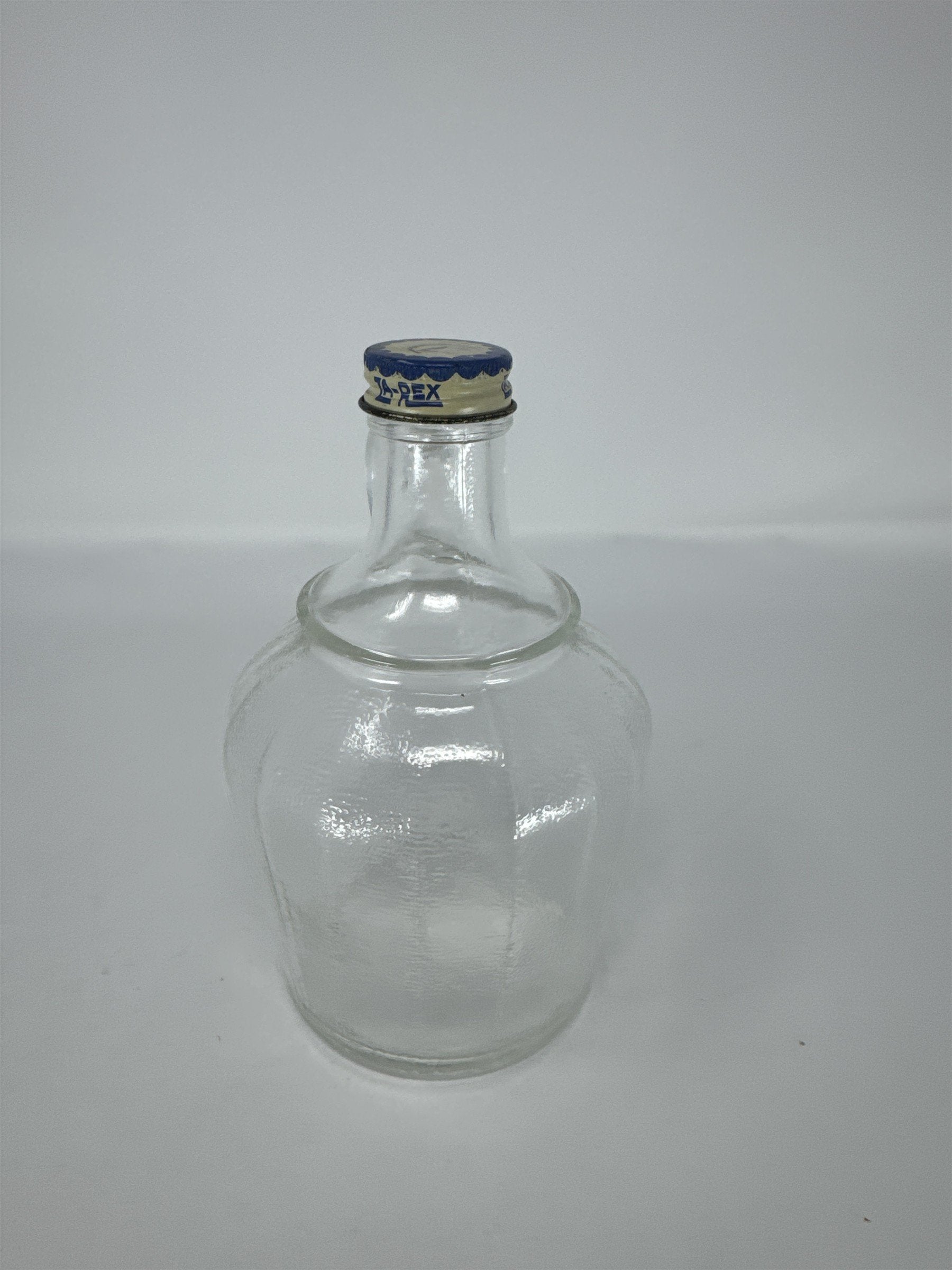 Vintage Za-Rex Glass Syrup Bottle Fruit Juice Jug with Original Metal Lid