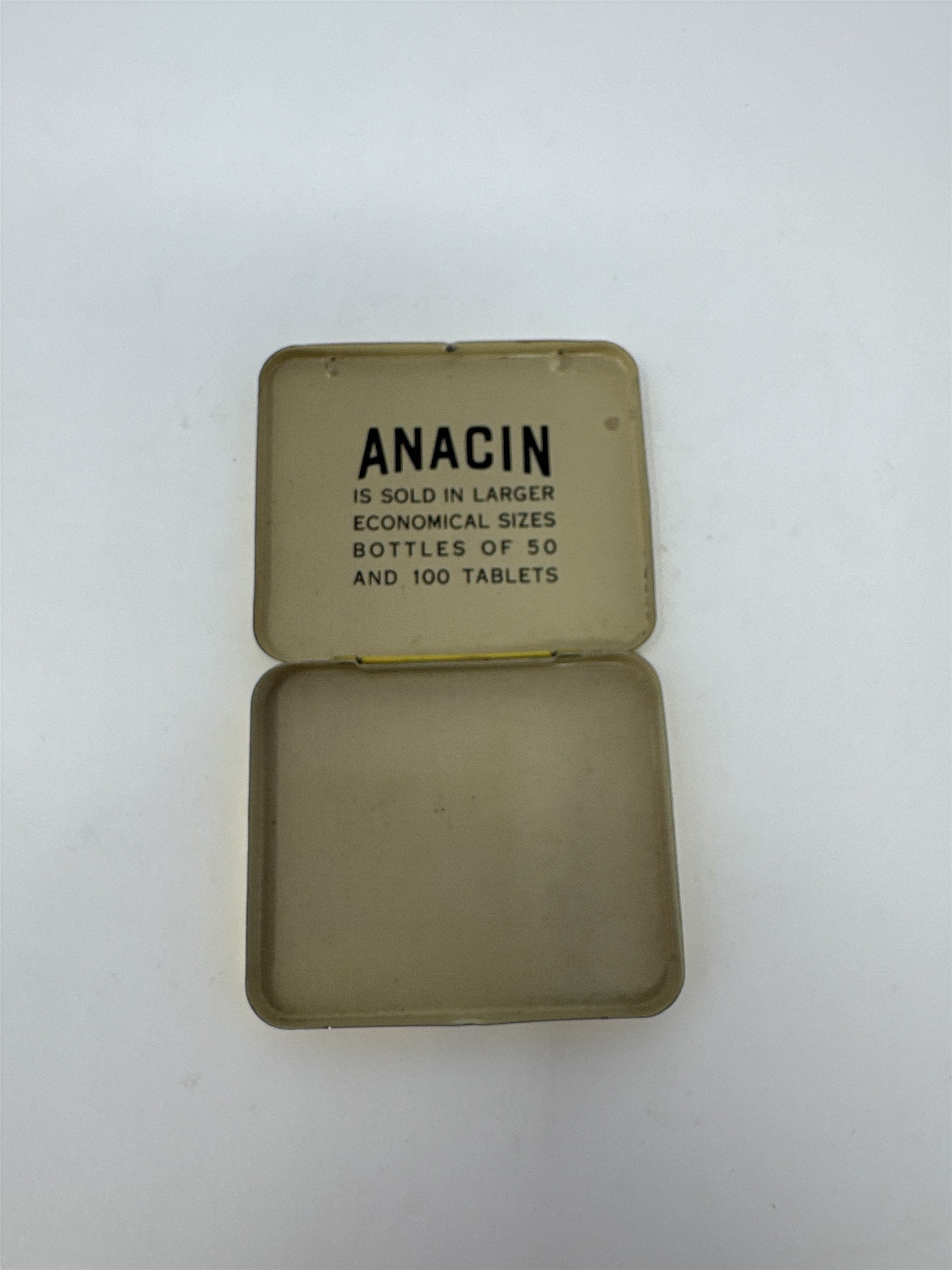 Vintage Anacin Tin Thirty Tablets Whitehall Pharmacal Co New York Apothecary