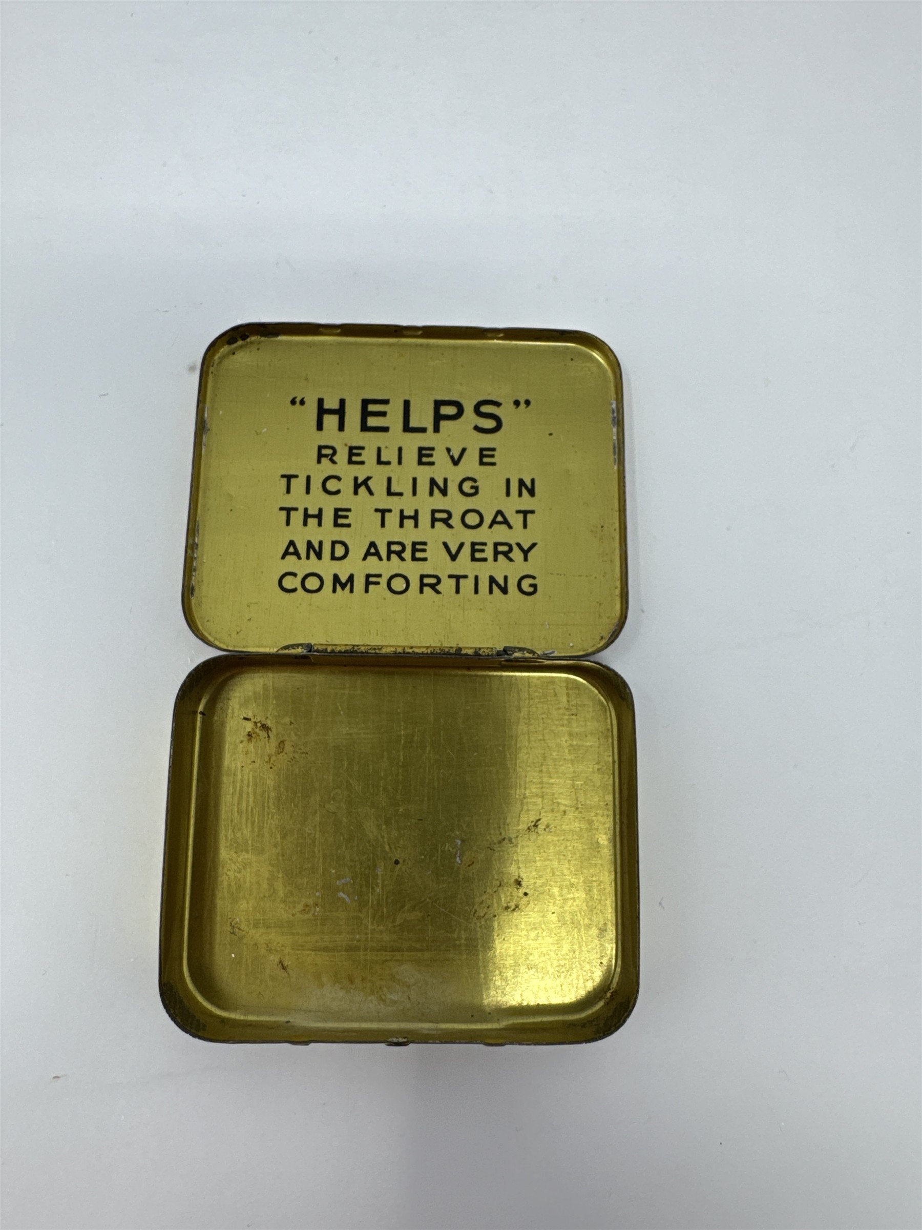 Vintage HELPS Licorice Tin National Licorice Co Brooklyn NY Apothecary Decor