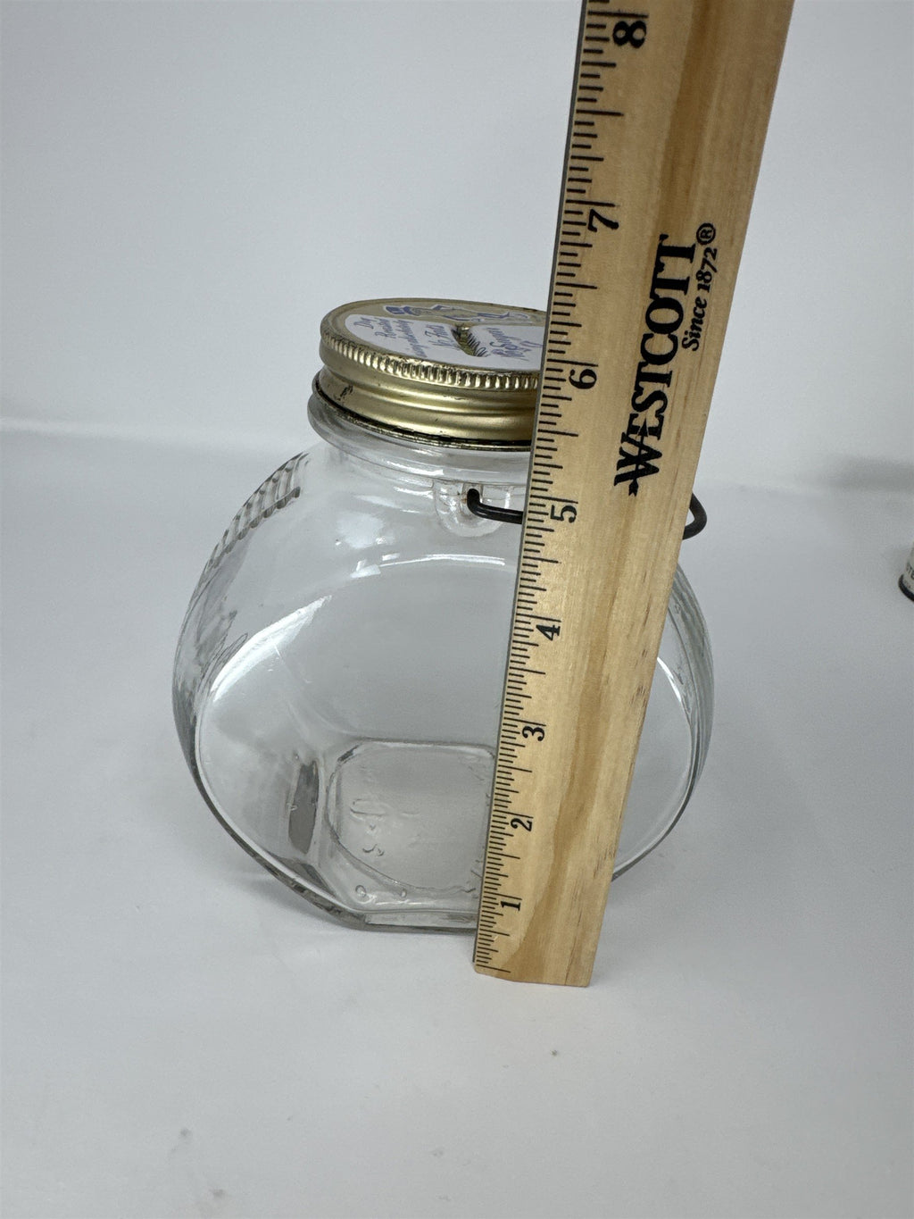 Vintage Planters Peanuts Glass Jar Coin Bank Mr. Peanut Metal Handle Tin Lid