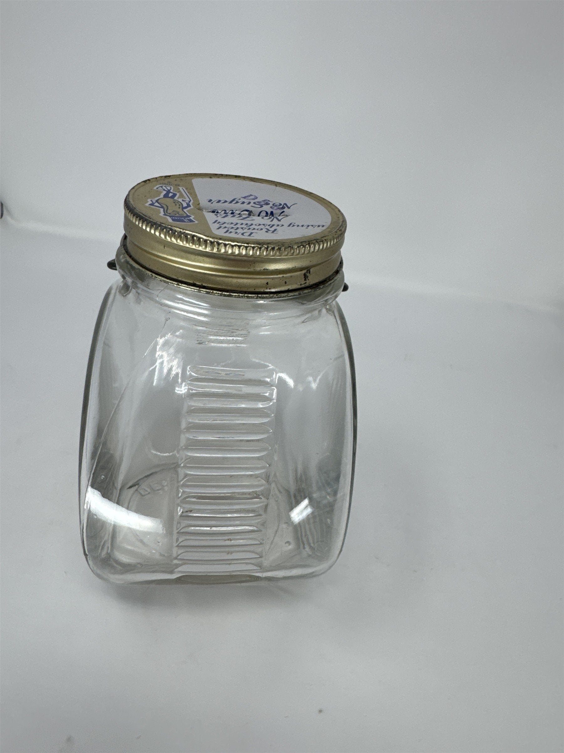 Vintage Planters Peanuts Glass Jar Coin Bank Mr. Peanut Metal Handle Tin Lid