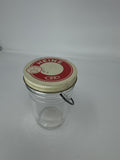 Vintage Heinz 57 Glass Jar with Metal Bail Handle Red White Tin Lid