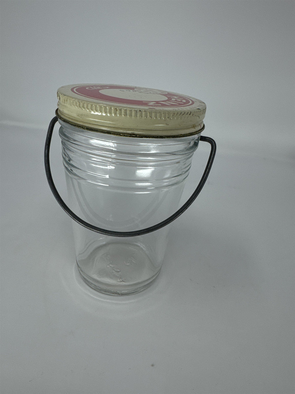 Vintage Heinz 57 Glass Jar with Metal Bail Handle Red White Tin Lid