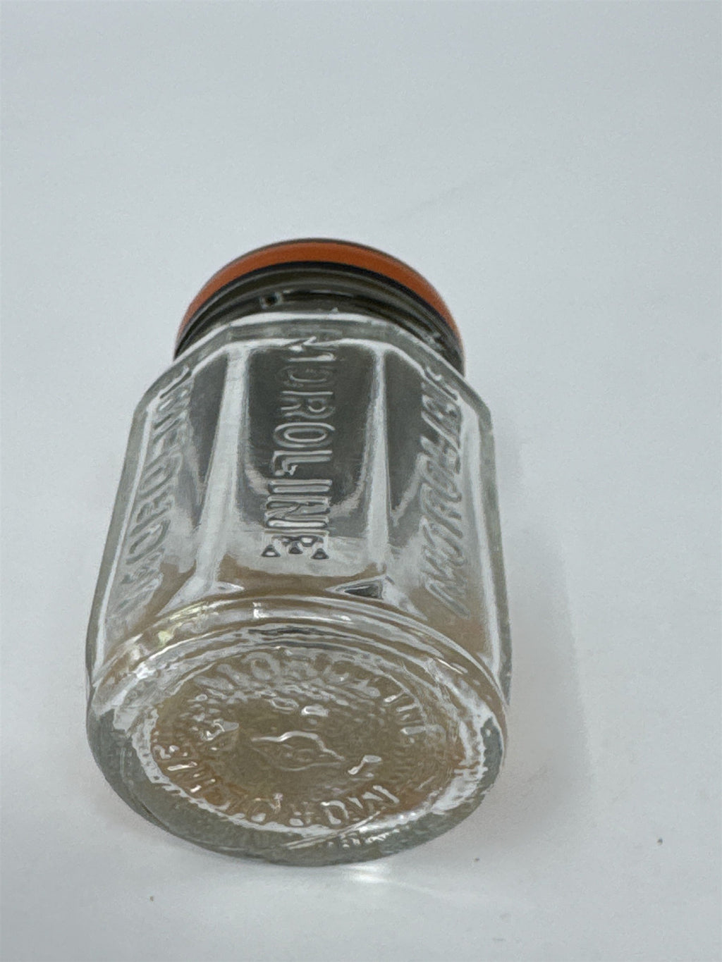 Vintage Moroline Petroleum Jelly Glass Jar Tin Lid Plough Inc Advertising Jar