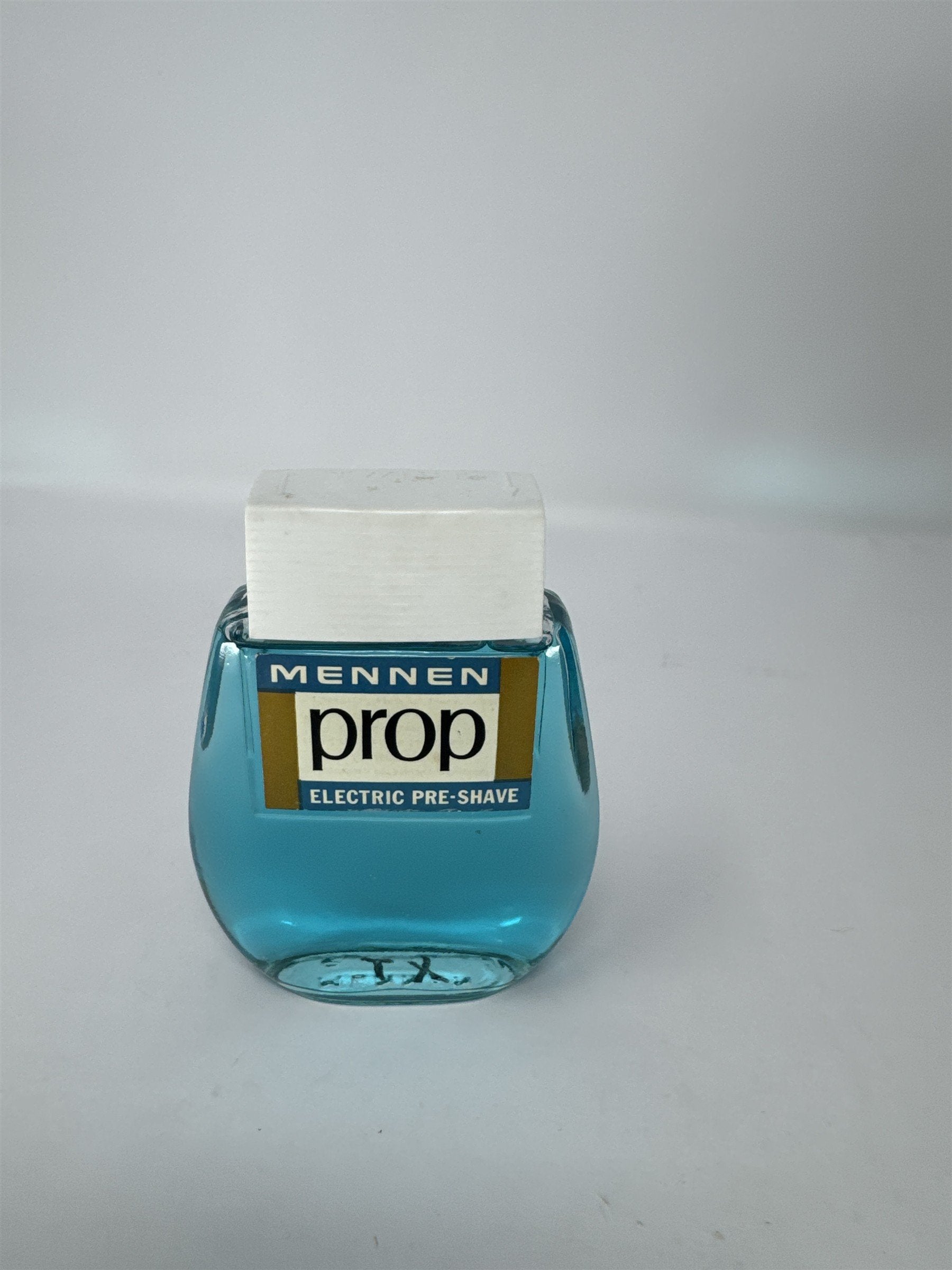 Vintage Mennen Prop Electric Pre-Shave 3 oz Glass Bottle Morristown NJ Prop Vtg