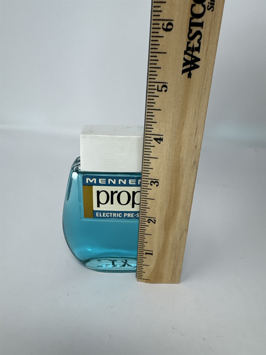 Vintage Mennen Prop Electric Pre-Shave 3 oz Glass Bottle Morristown NJ Prop Vtg