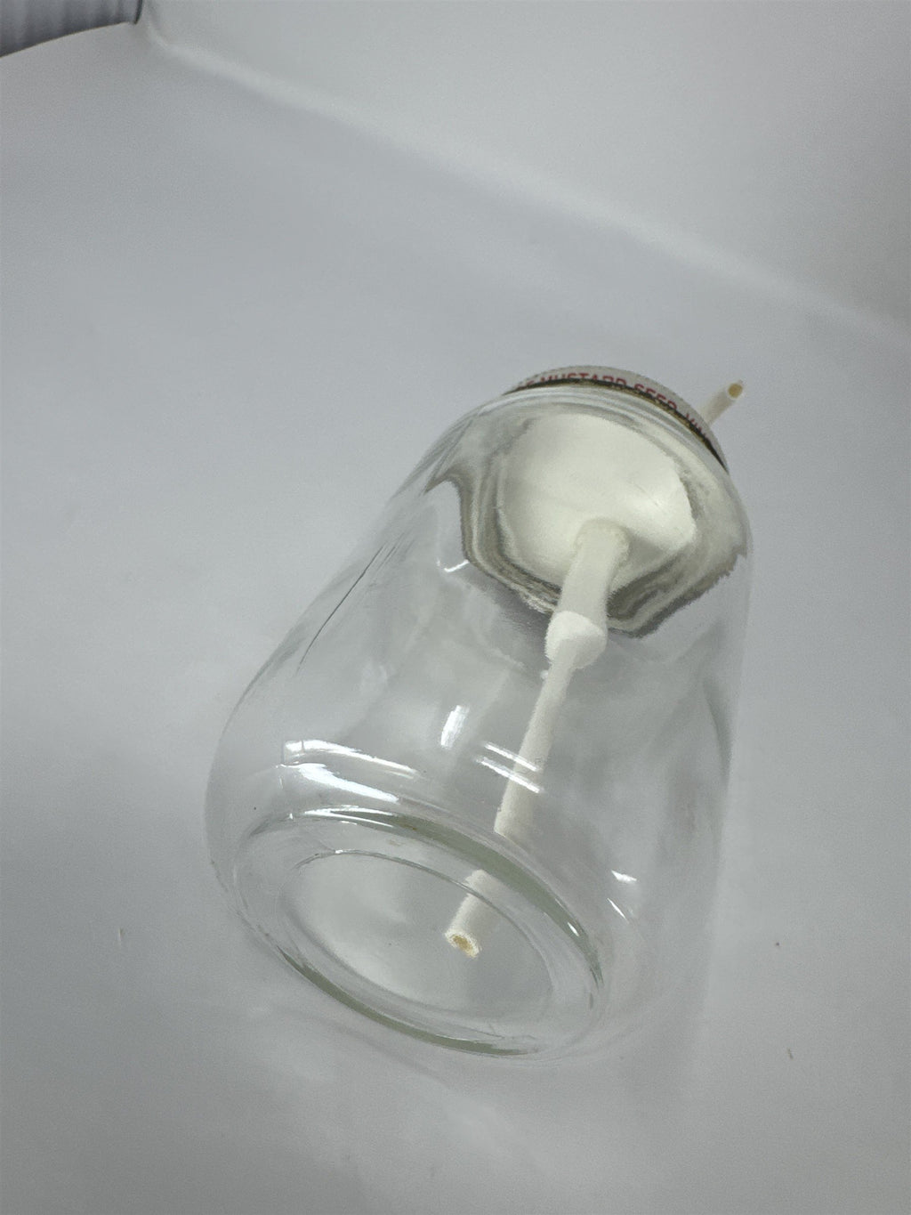 Vintage French's Prepared Mustard Glass Jar w/ Metal Lid Plastic Pump