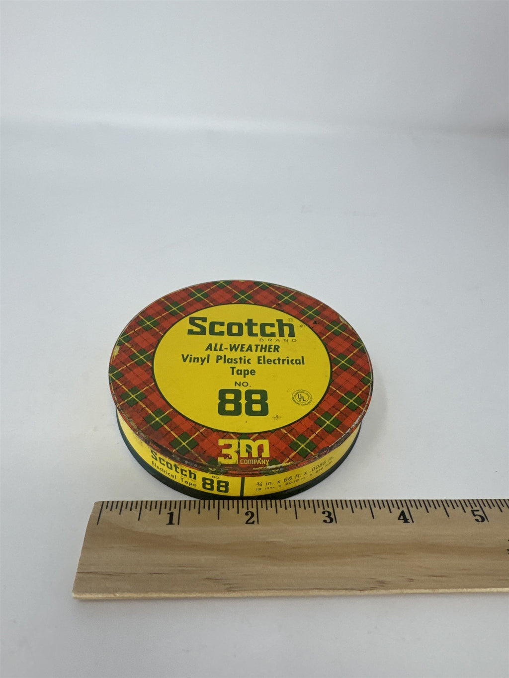 Vintage Scotch Brand No 88 Electrical Tape Tin 3M Company Plaid Advertising