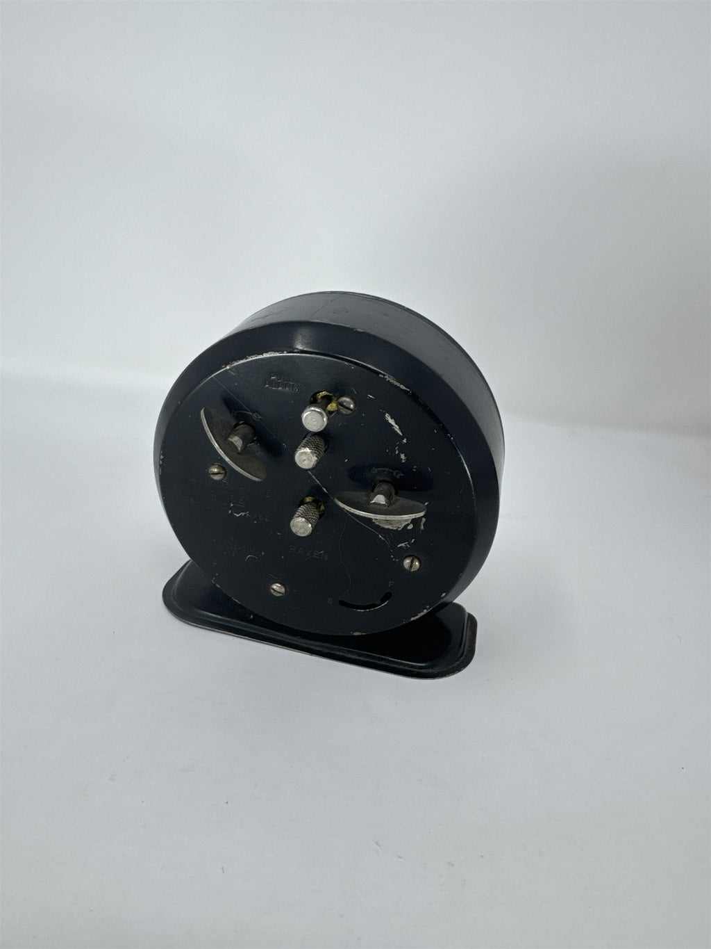 Vintage Westclox Raven Alarm Clock 1944-1947 Black Metal Case Mechanical Works