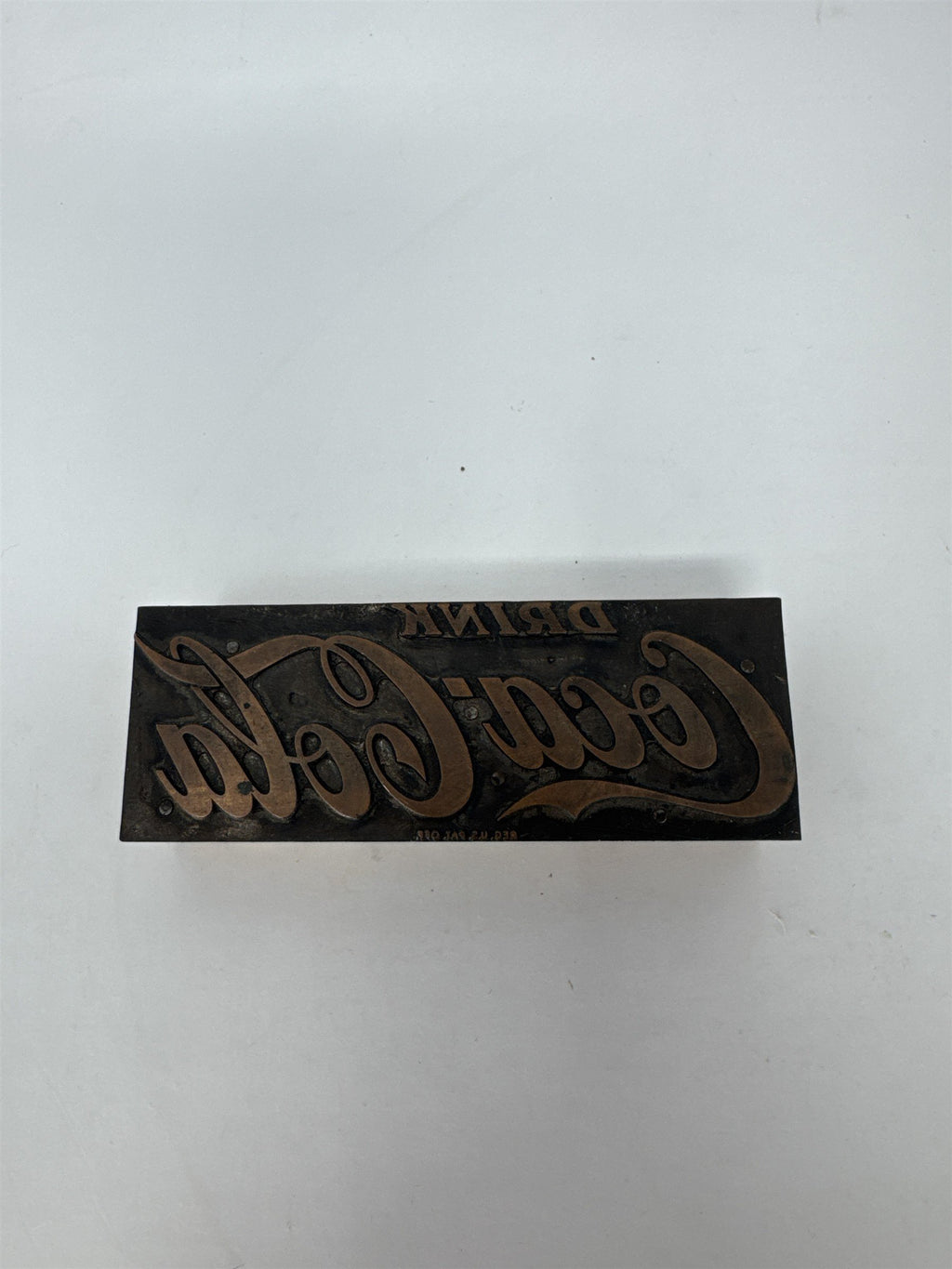 Vintage Coca Cola Letterpress Wood Block Stamp Drink Coke Fishtail Logo