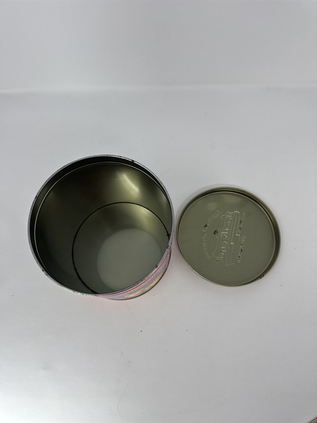 Vtg Trail's End Gourmet Caramel Corn Tin America's Past & Future Bronze Lid