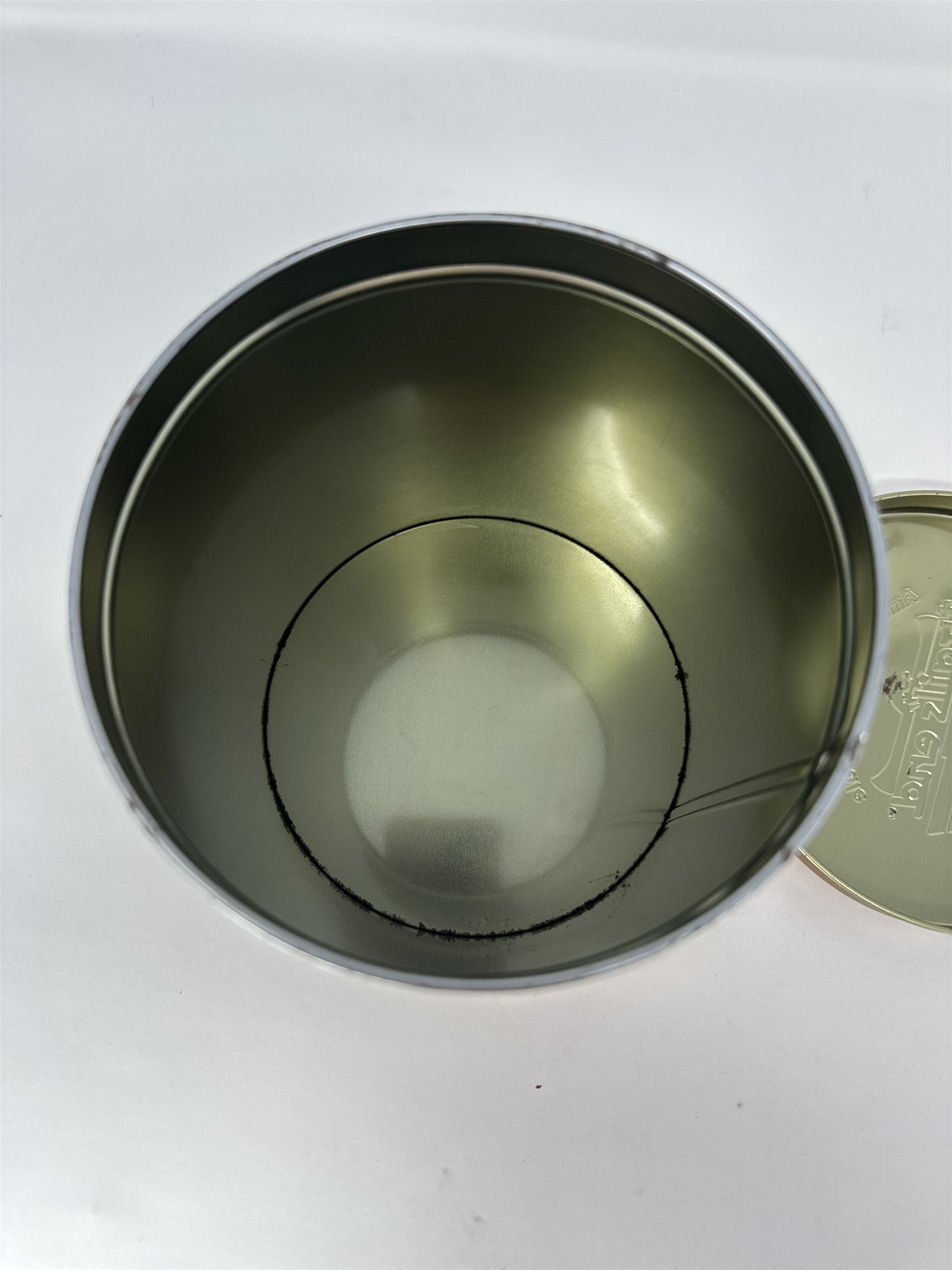 Vtg Trail's End Gourmet Caramel Corn Tin America's Past & Future Bronze Lid