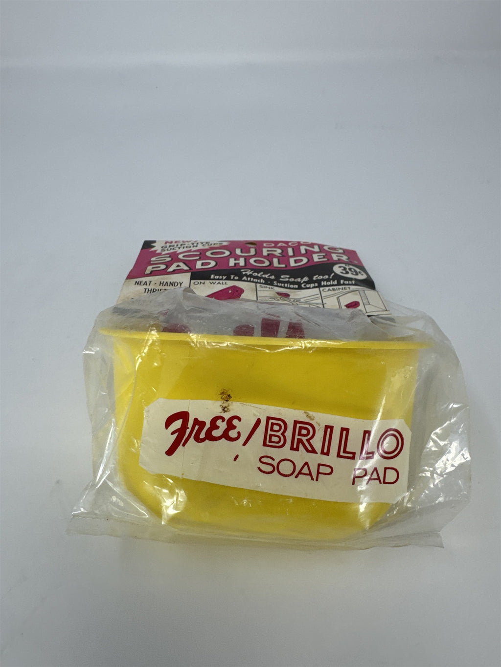 Vintage Daco Scouring Pad Holder NOS New Old Stock 1960s Yellow Plastic Brillo