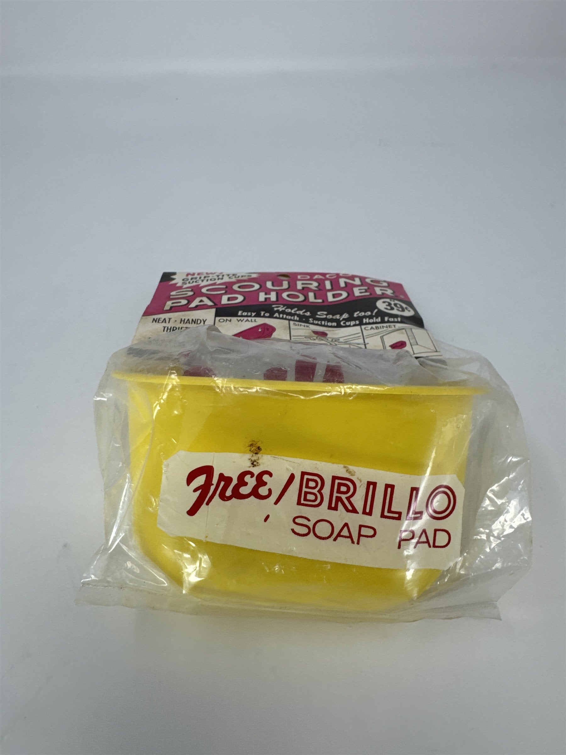 Vintage Daco Scouring Pad Holder NOS New Old Stock 1960s Yellow Plastic Brillo