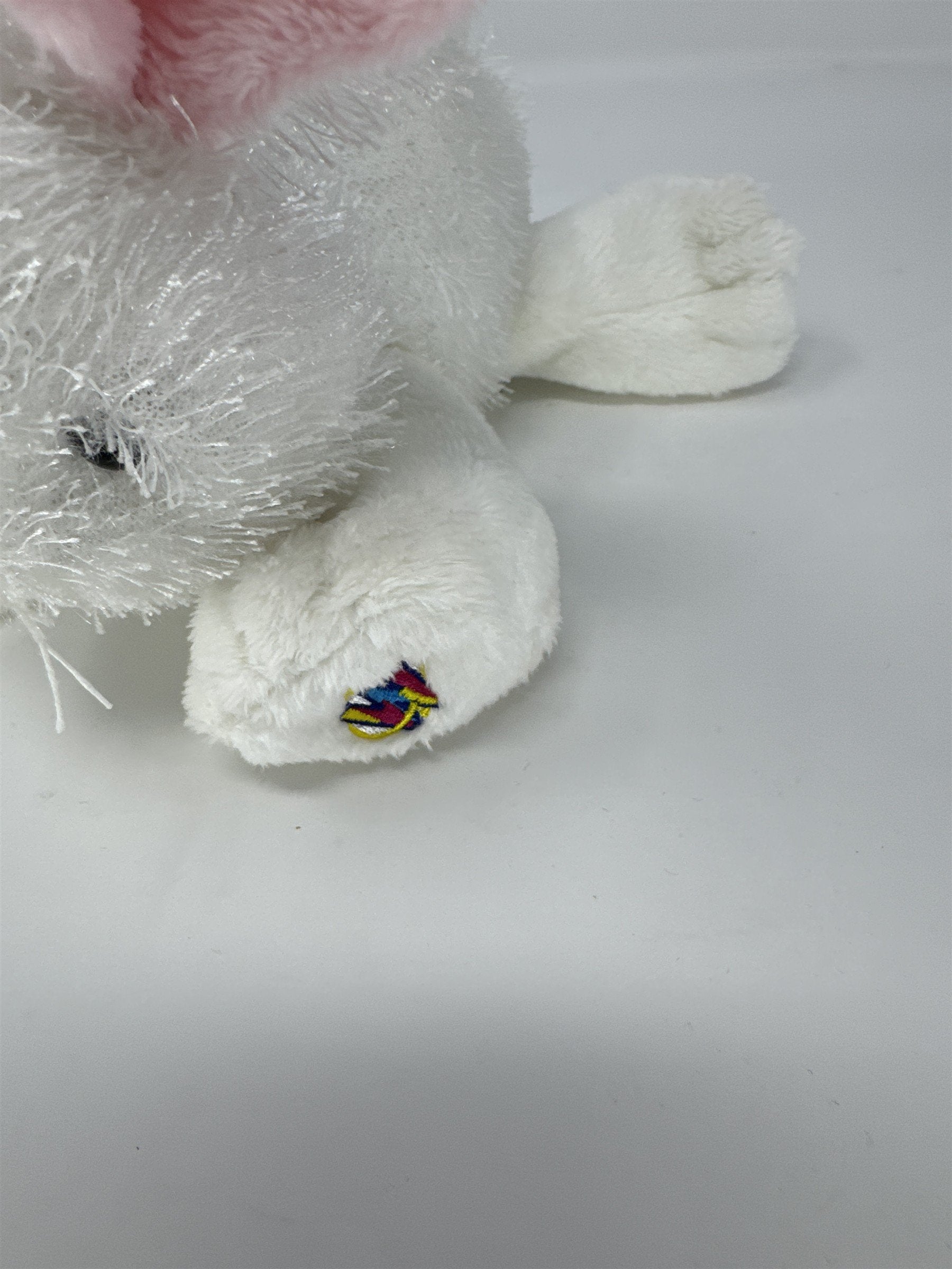 Webkinz Bunny Plush Ganz White Pink Easter Rabbit 8" No Code HM078