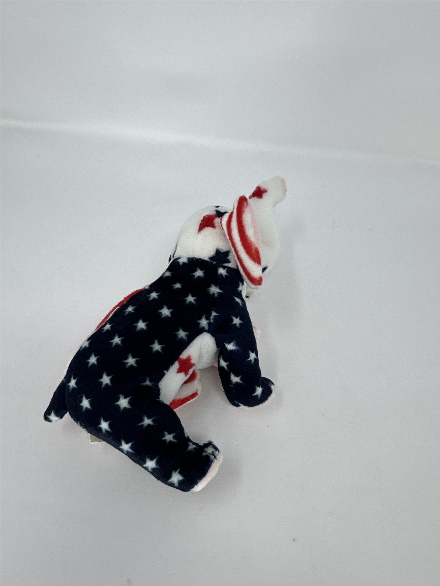 Ty Beanie Baby Righty 2000 Elephant Plush Patriotic USA Stars Stripes