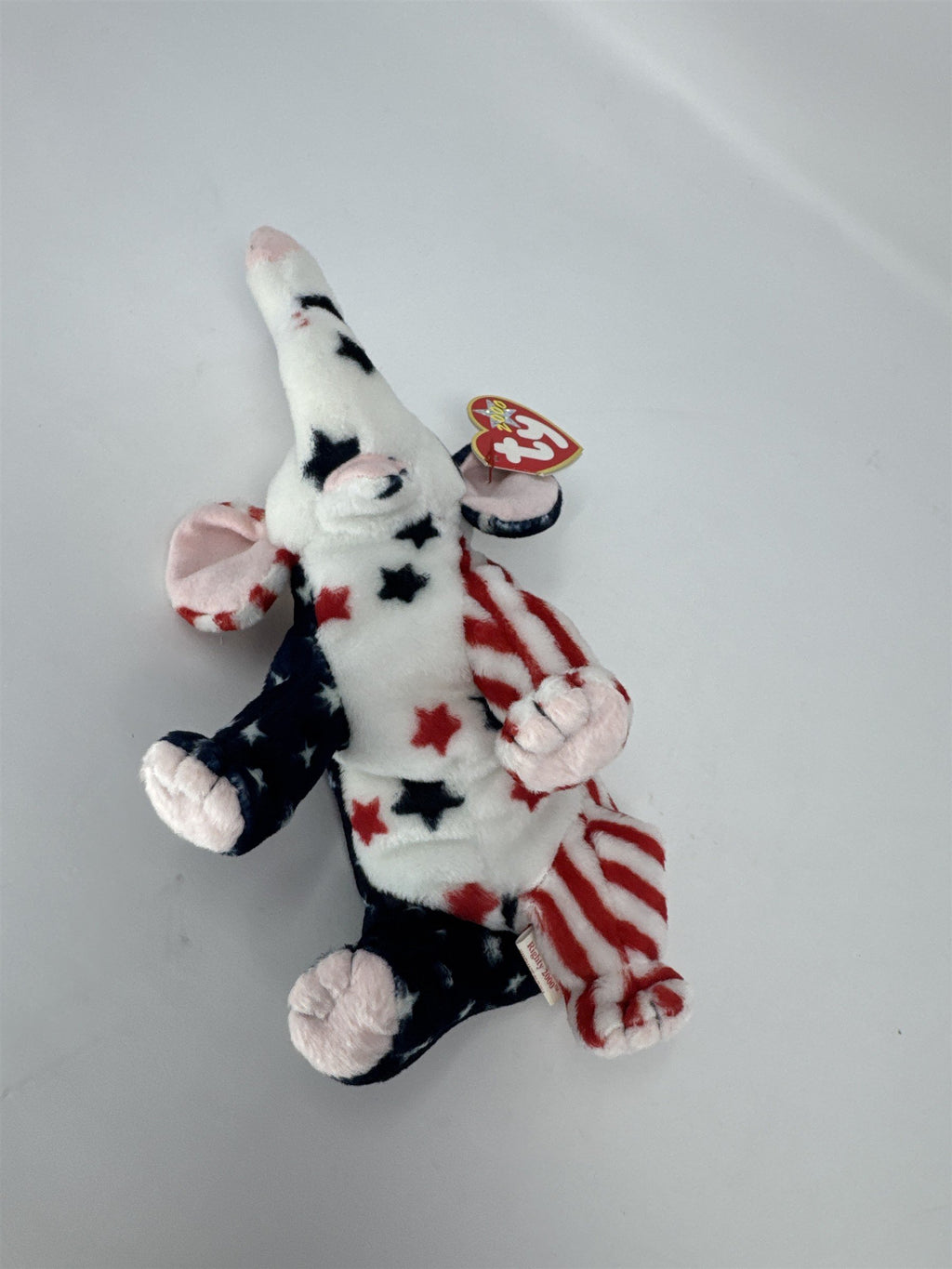 Ty Beanie Baby Righty 2000 Elephant Plush Patriotic USA Stars Stripes