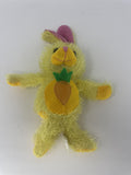 Vintage Kuddle Me Toys Yellow Shaggy Bunny Plush with Carrot 10"