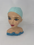 Spin Master Liv Doll Styling Head 2011 Blue Eyes Teal Swim Cap Mannequin 10"