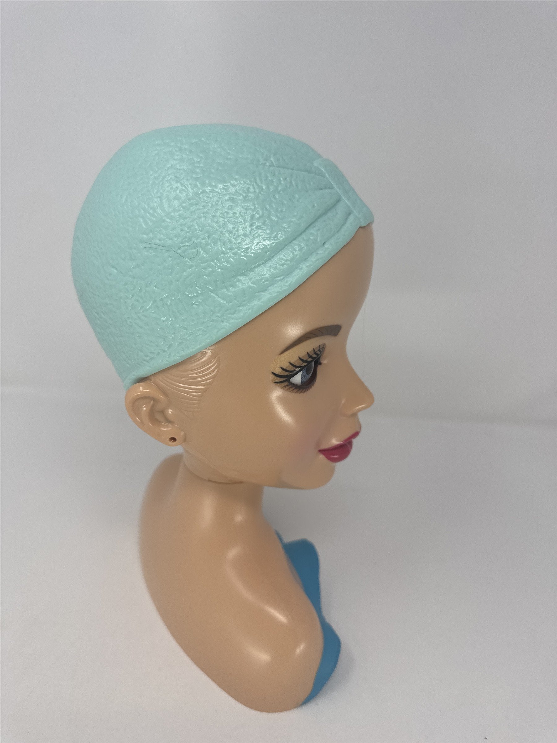 Spin Master Liv Doll Styling Head 2011 Blue Eyes Teal Swim Cap Mannequin 10"