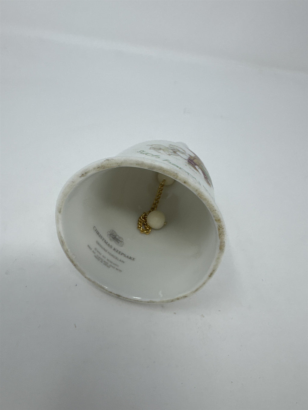 Vintage 1980 Christmas Keepsake Porcelain Bell WWA Inc. 5" Child Drummer Dog