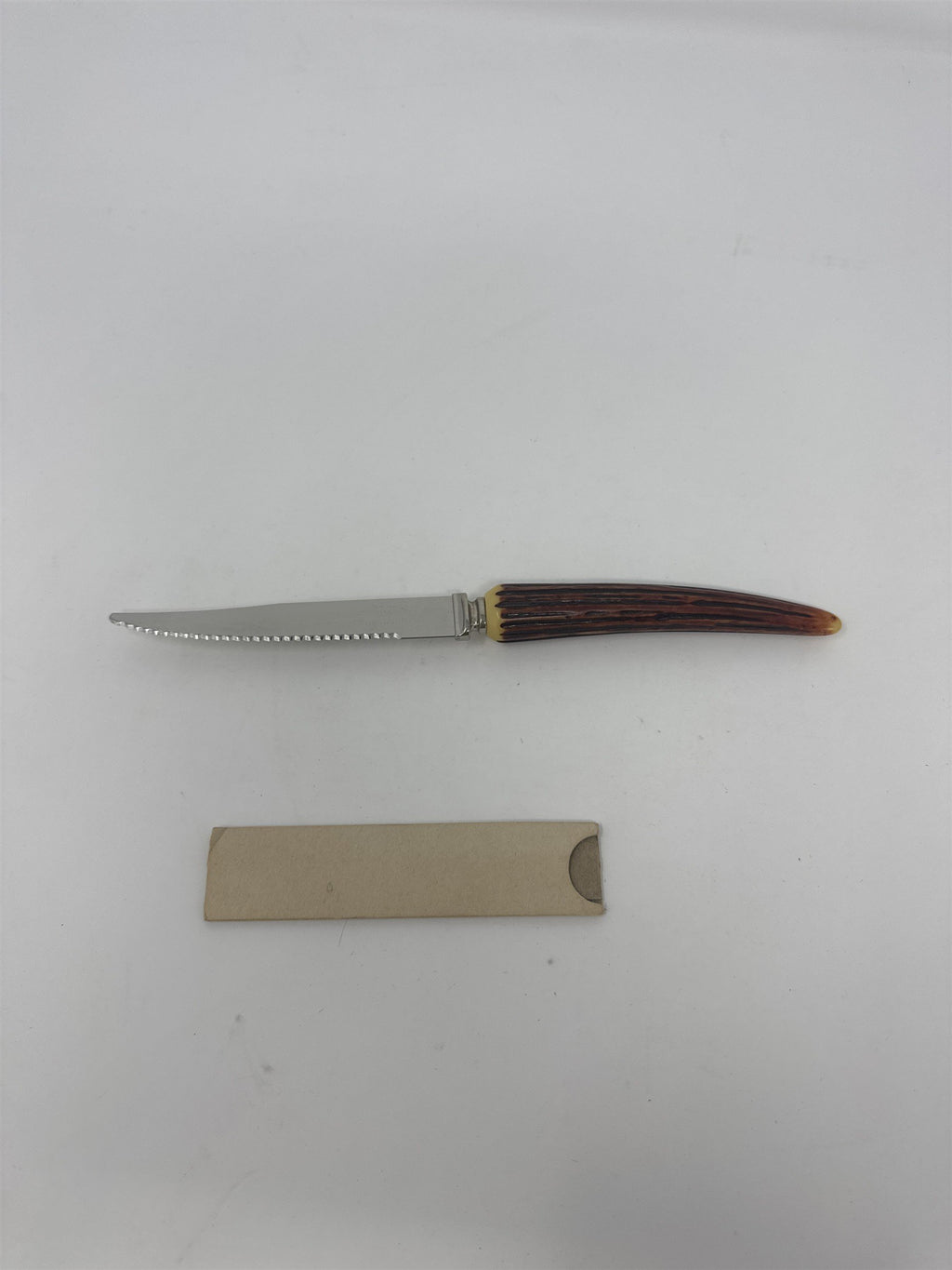 Lifetime Cutlery Steak Knife 8.5" Serrated Stainless Faux Stag Horn Handle