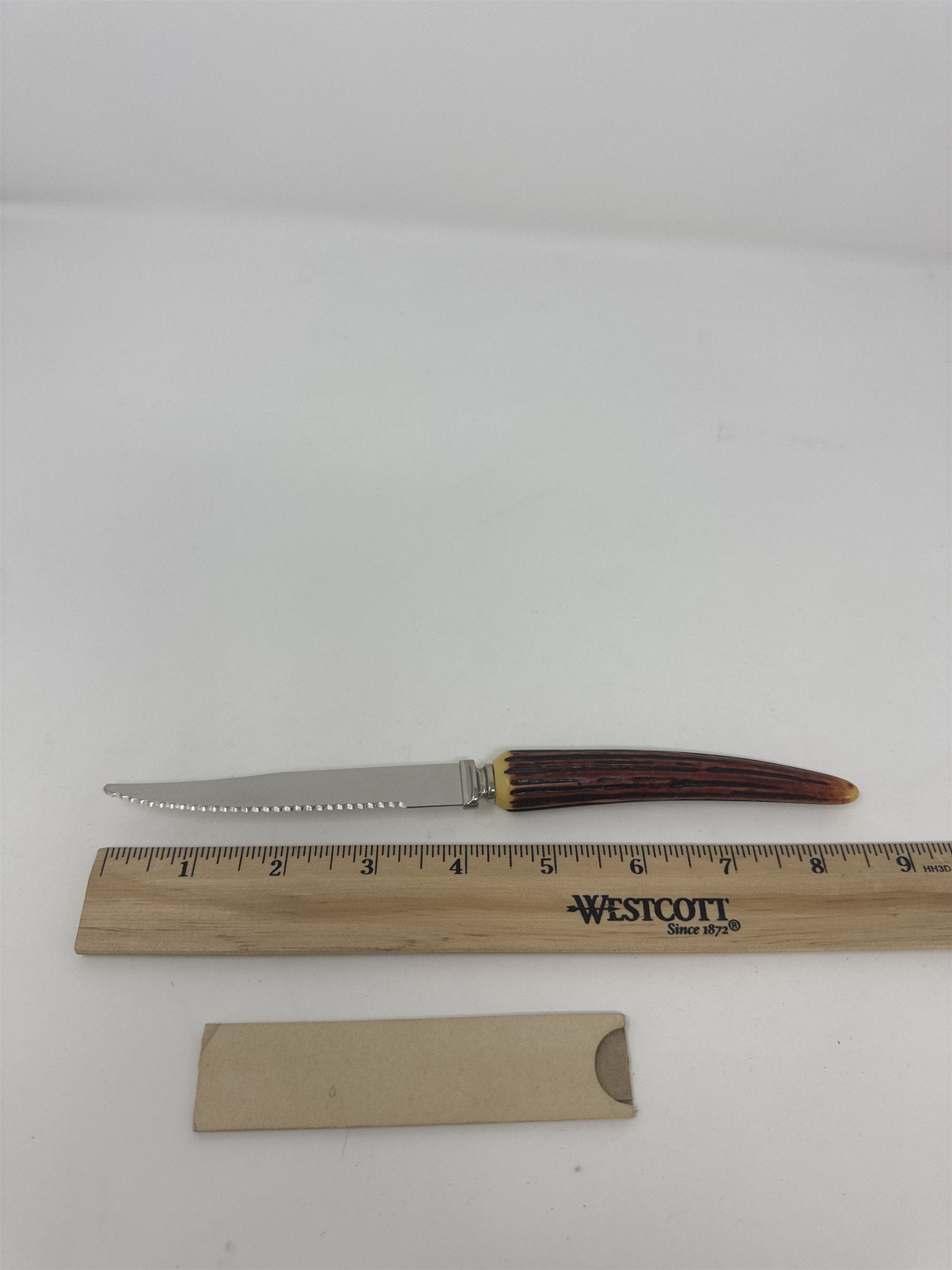 Lifetime Cutlery Steak Knife 8.5" Serrated Stainless Faux Stag Horn Handle