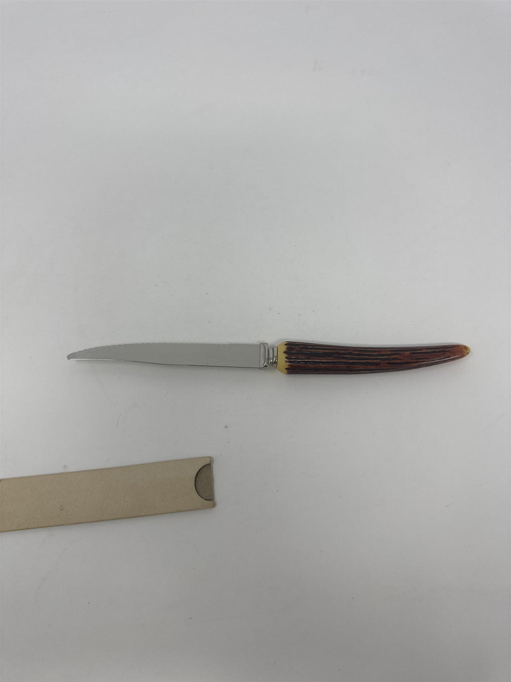 Lifetime Cutlery Steak Knife 8.5" Serrated Stainless Faux Stag Horn Handle