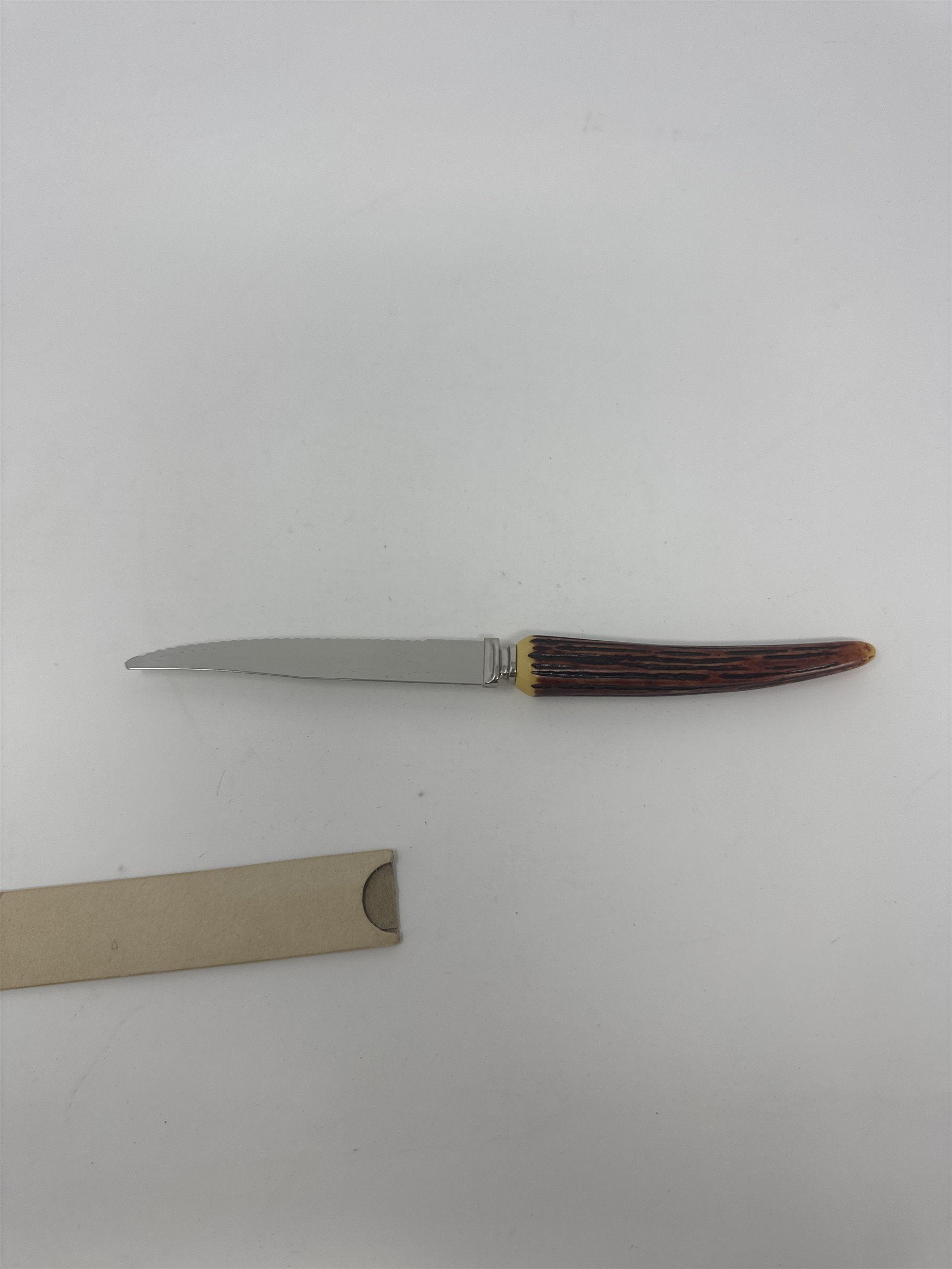 Lifetime Cutlery Steak Knife 8.5" Serrated Stainless Faux Stag Horn Handle