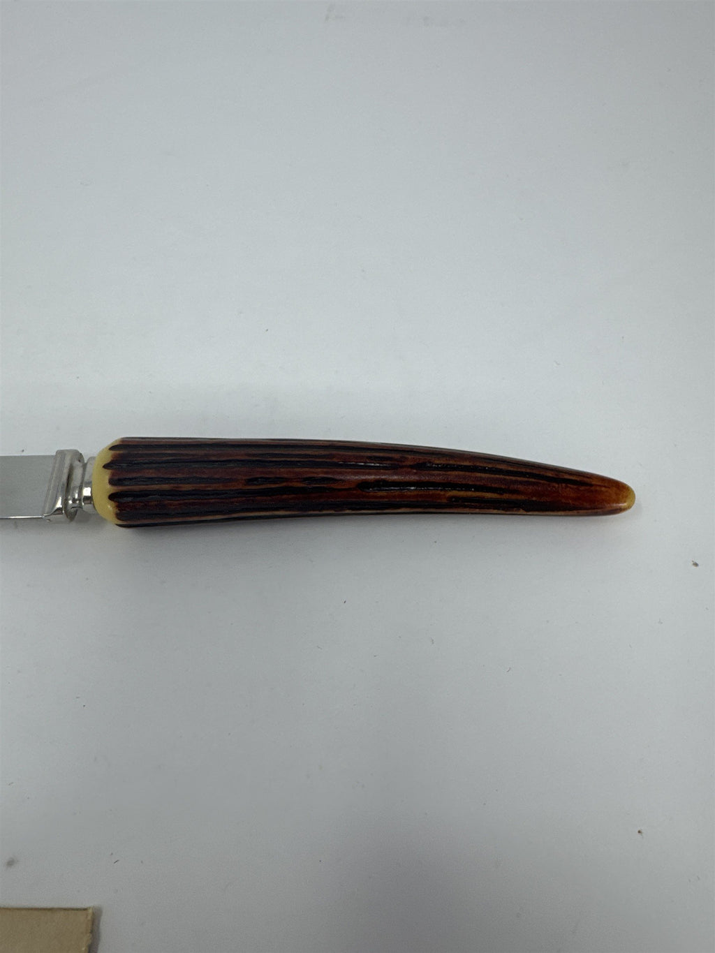 Lifetime Cutlery Steak Knife 8.5" Serrated Stainless Faux Stag Horn End Handle