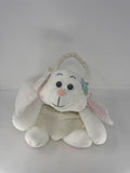 Hershey Kiss Easter Bunny Basket Plush White Rabbit Candy Pouch Tote Blue Flower