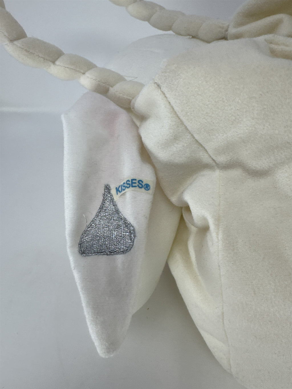 Hershey Kiss Easter Bunny Basket Plush White Rabbit Candy Pouch Tote Blue Flower