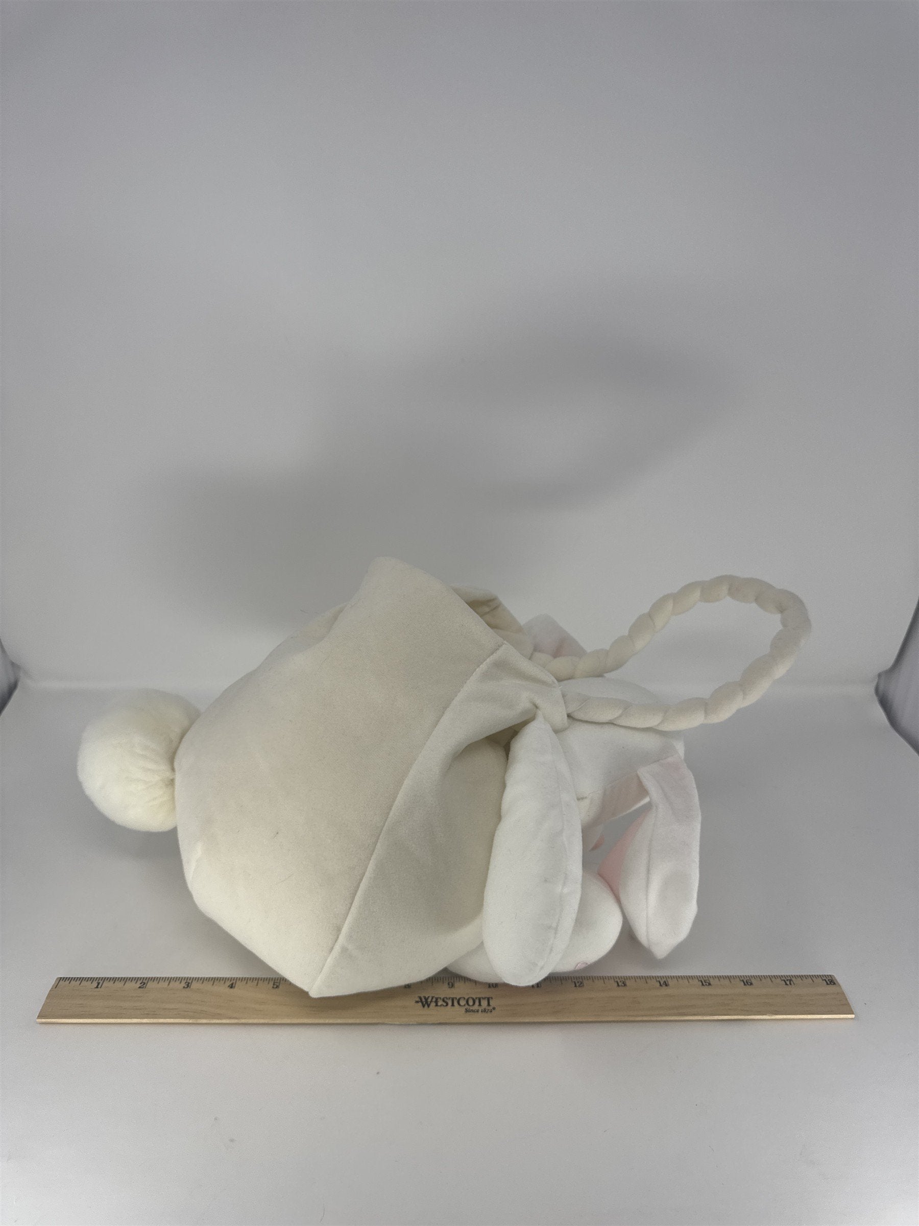Hershey Kiss Easter Bunny Basket Plush White Rabbit Candy Pouch Tote Blue Flower