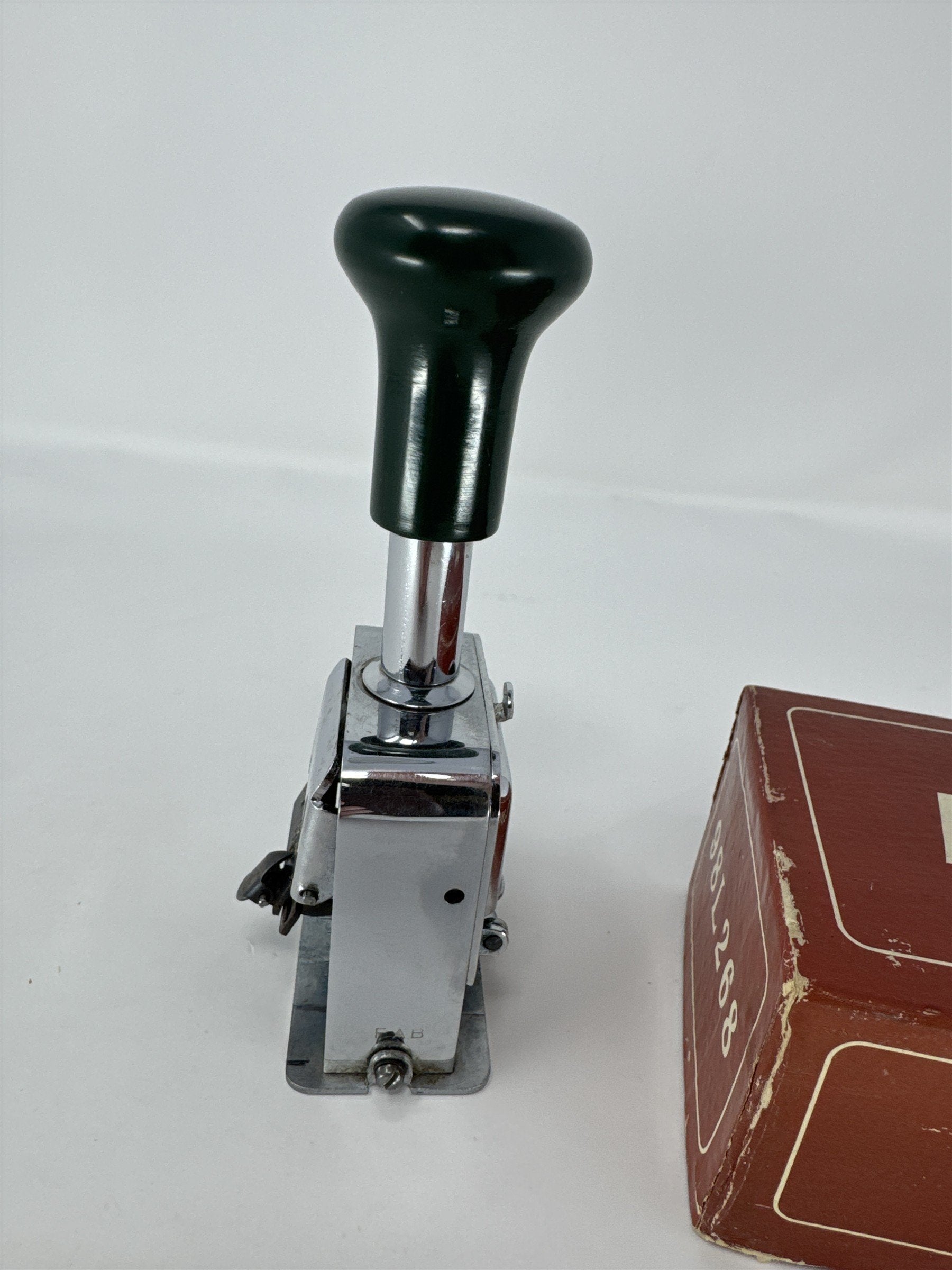 Vtg Archer Automatic Numbering Stamp Machine Metal Chrome Office Deco Untested