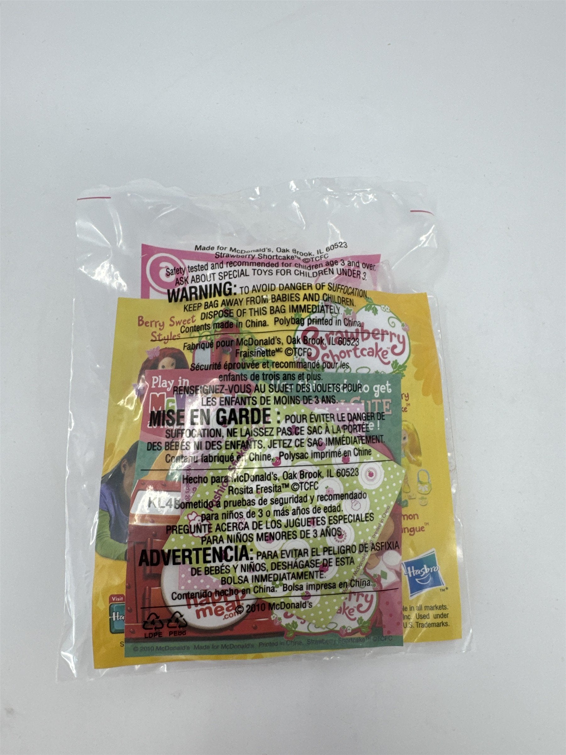 2010 McDonald's Strawberry Shortcake Raspberry Torte Scented Doll Toy New Sealed