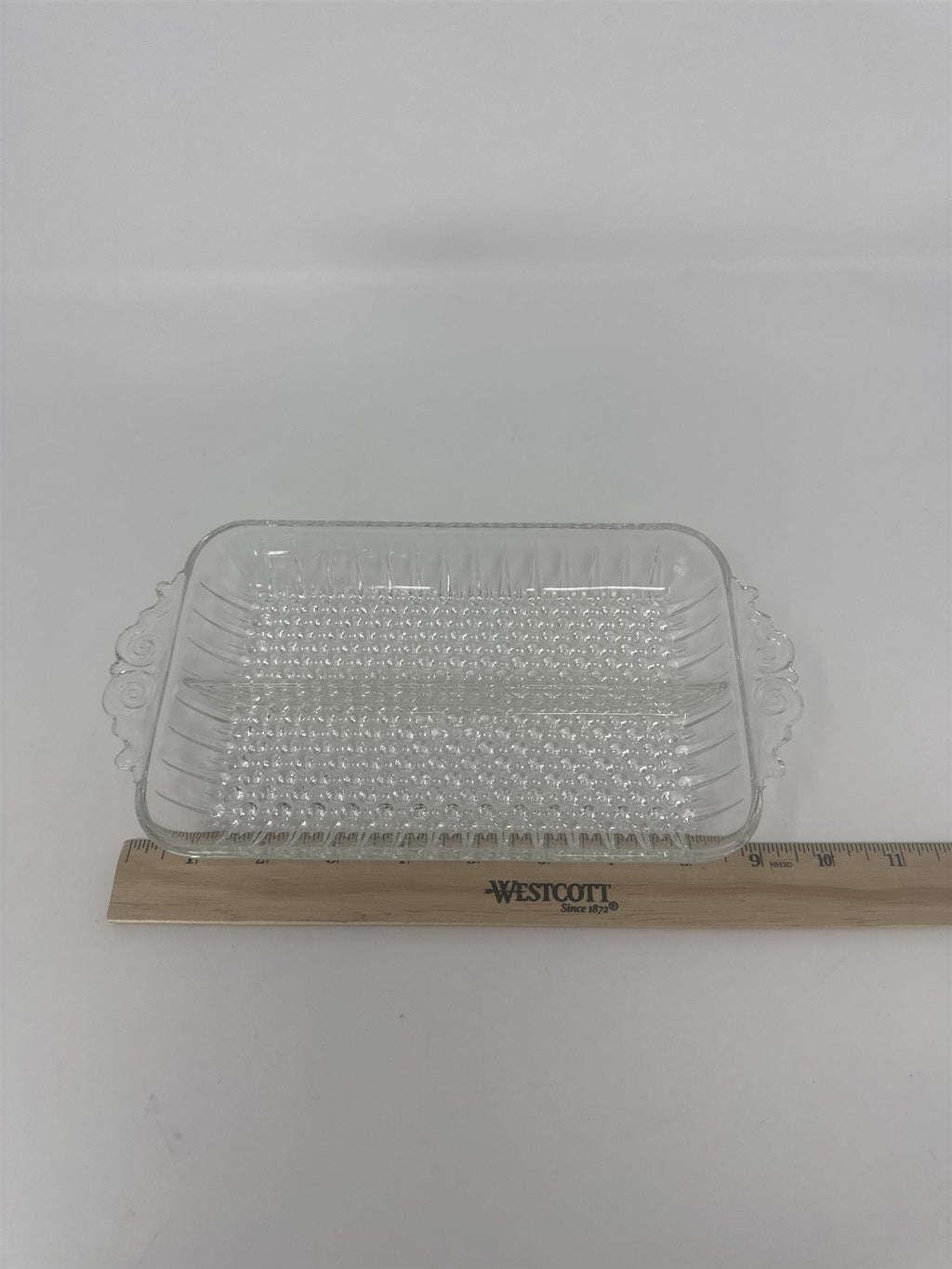 Vintage Anchor Hocking Wexford Clear Glass Divided Relish Dish Tray Hobnail